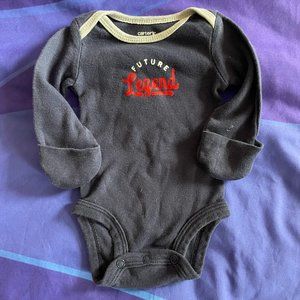 🔥6/$10🔥 Carter's Baby Boy Onesie, Newborn, Mitten Cuffs, "Future Legend"
